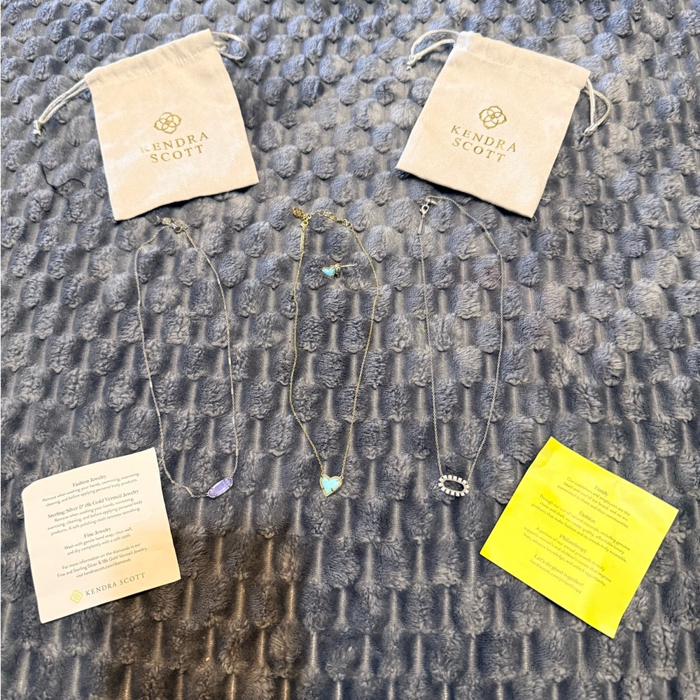 Kendra Scott Silver Necklaces with Blue and Purple Accents